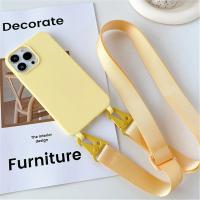 Funda de silicona mate con cordón y correa para collar cruzado para iPhone 16 15 14 Pro Max 11 12 13 XR X XS 6 7 8 Plus SE cubierta a prueba de golpes - details 13