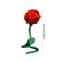 Ramo de flores de rosas rojas creativas, hebilla de cortina, rama de flores artificiales DIY, rosa de peluche de imitación a la moda para el Día de San Valentín - details 0
