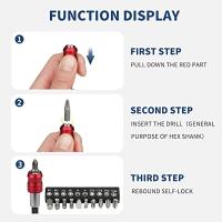 Extensión de broca magnética de liberación rápida, Kit de herramientas con vástago hexagonal de 1/4 pulgadas, Compatible con - details 6