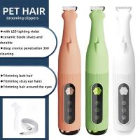 Cortapelos multifunción para mascotas con luz LED, batería de larga duración, hoja ancha para perros y gatos, recorte silencioso para patas - details 0