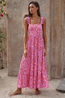 Ropa de mujer 2025 con tirantes fluidos, vestido largo estampado para mujer - details 3