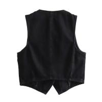 BUNO-Conjunto de 2 piezas para mujer, chaleco vaquero azul y falda Midi, elegante, informal, coordenadas, falda Midi dividida de vaquero con doble botonadura adelgazante de cintura alta para mujer - details 5