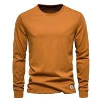 Día del padre 2025 Camiseta de algodón de Color sólido para hombre, camisetas informales de manga larga con cuello redondo para hombre, Camiseta básica de alta calidad para primavera y otoño para hombre - details 3