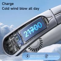 Mini ventilador portátil para colgar en el cuello, con pantalla digital, sin aspas, recargable por USB - details 6