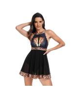 Traje de baño de una pieza nuevo 2025 para mujer, traje de baño de bikini con falda de malla de talla grande para deportes - details 12