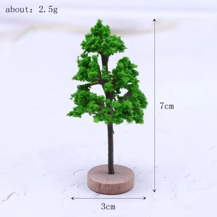 Modelo de árboles de plástico, simulación verde Natural, árboles falsos, rocas de musgo artificiales/Base de madera, casa de muñecas, Mini árbol, juguetes para niños - 1