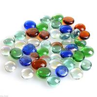 Piedras redondas de cristal para acuario, accesorios para manualidades, guijarros, canicas planas de colores mezclados, piedras de vidrio para pecera, 100g - details 2