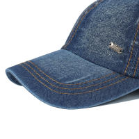 Gorra de béisbol de algodón lavada vintage para hombres y mujeres, sombrero de mezclilla para papá, estilo camionero ajustable, perfil bajo - details 8