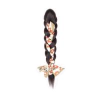 Diademas con cinta de flores para mujer, coleta larga, artefacto para el cabello de estilo coreano, peluca trenzada de boxeo sintética esponjosa - details 2