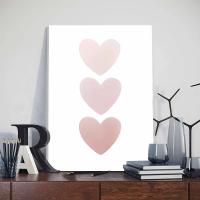 Póster Decorativo Rosa para Habitación de Niñas con Marco Pintura en Lienzo de Amor de Mariposa Arte de Pared para Cuarto de Bebé Marca JUBEER Material Lienzo - details 2