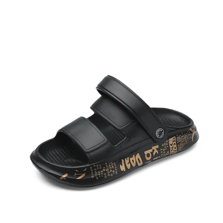Sandalias para hombres nueva tendencia ligera suave cómoda parte inferior gruesa que aumenta el exterior impermeable antideslizante toboganes de playa conducción zapatillas de doble uso para hombres - 1