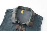 Chaleco Denim Retro para Mujer Chaleco Ajustado sin Mangas, Botón Único, Moda Casual de Primavera y Otoño, Novedad 2024 - details 6