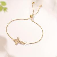 Pulsera de Cruz hueca con incrustaciones de cobre Simple para mujer, regalo de joyería, adorno de fiesta de navidad - details 0