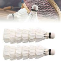 Volante de bádminton profesional de 3/6/12 piezas, pluma de ganso blanca duradera, entrenador de bádminton, bolas estables de entrenamiento - details 2