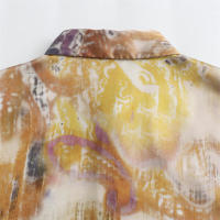 OUWU- Camisa De Satén De Seda Para Mujer, Manga Larga, Solapa, Estampado En Capas, Textura, Estilo Europeo Y Americano, Verano, Nuevo - details 9