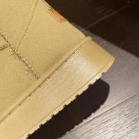 Zapatos informales cálidos de nieve de felpa corta para mujer, botas de gamuza con parte inferior plana, invierno, 2023 - details 16