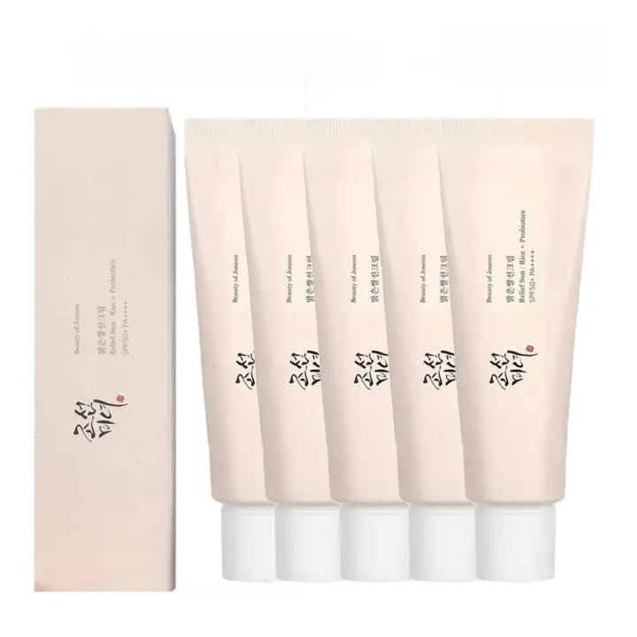 Protector solar probiótico de arroz, loción bloqueadora solar orgánica resistente al agua, crema protectora solar de espectro sin aceite SPF 50+, cuidado de la piel, 5/3/1 Uds. - 1