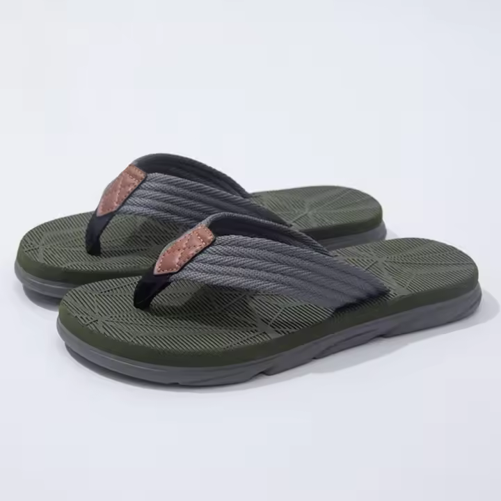 Chanclas de verano para hombre, sandalias con tiras de tela, antideslizantes, sensación de pisar mierda, zapatillas frescas informales para exteriores - 1