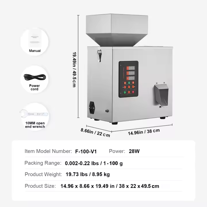 SucceBuy Máquina llenadora de polvo, llenadora automática inteligente de pesaje de partículas, dispensador de polvo para té, semillas, granos, harina, frijoles, purpurina: eficiente, preciso y duradero - 1