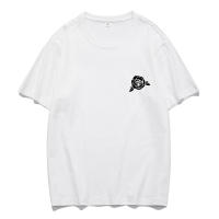 Top casual de algodón peinado con diseño de estampado creativo, rosa romántica de verano Unisex, 170g - details 6