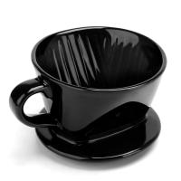 Taza de filtro de café, gotero de café de cerámica negra, soporte de goteo de filtro reutilizable L - details 0