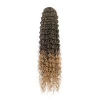 Cola de caballo rizada con cordón, estilo cornrow, con clip, efecto ombré, onda profunda, extensión de cola de caballo larga, postizo de cola de caballo - details 19