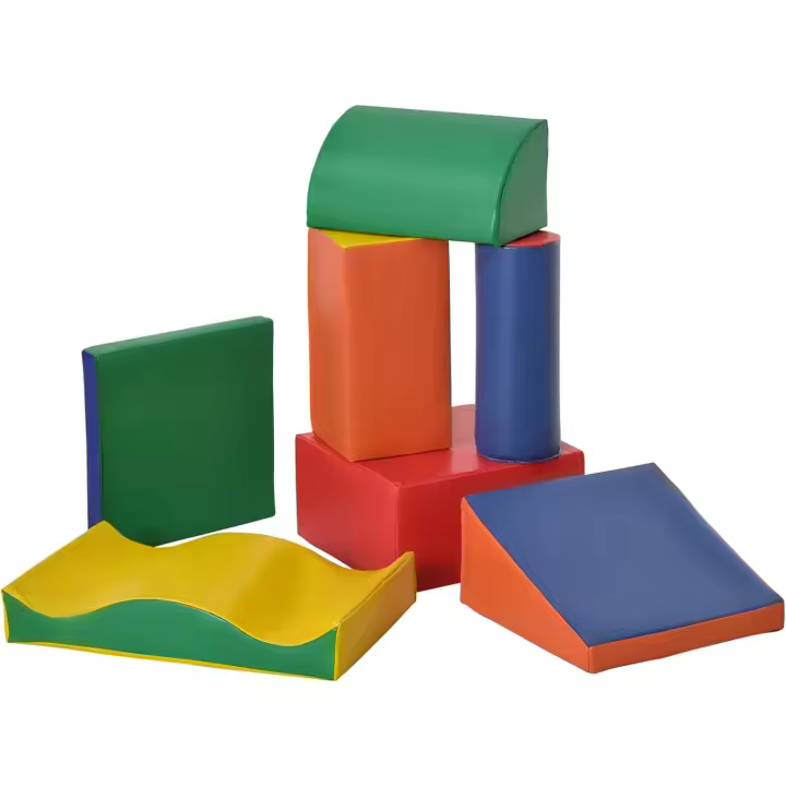 Juego de 7 Bloques de Espuma para Niños de 1-3 Años Bloques Psicomotricidad Figuras de Construcción para Escalar y Gatear Multicolor - 1