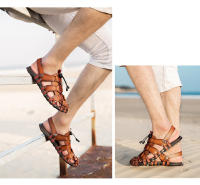 Sandalias suaves de verano para hombre, zapatillas informales de cuero para exteriores, antideslizantes, ligeras y cómodas, zapatos deportivos de playa - details 12
