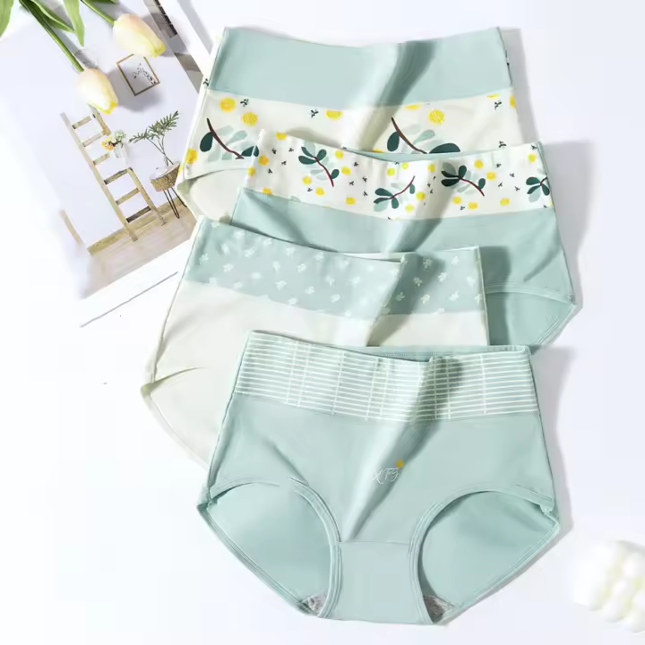 Bragas de algodón de cintura alta para mujer, ropa interior moldeadora de cuerpo, transpirable, adelgazante, lencería sólida, piezas, 4 M-2XL - 1