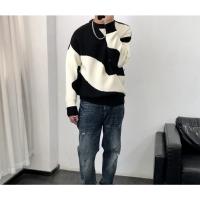 Jerseys de cuello redondo para hombre, suéteres de punto, cuello redondo, Color negro a juego, jerseys casuales de estilo coreano S - details 7