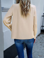 Top elegante de manga larga con cuello de encaje para mujer, ropa Lisa para otoño e invierno, 2023 - details 6