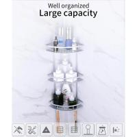 Estante esquinero para baño, organizador, cesta de pared plateada sin taladro - details 0