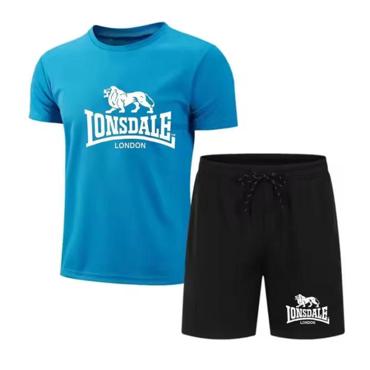 Conjunto casual de verano para hombre, pantalones cortos, camiseta de manga corta, conjunto deportivo transpirable y de secado rápido - 1