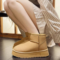 Zapatos informales cálidos de nieve de felpa corta para mujer, botas de gamuza con parte inferior plana, invierno, 2023 - details 2