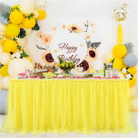 Elegante Mantel de Mesa para Fiesta Tul Blanco-Rosa-Púrpura Accesorio de Hogar de Bodas - details 8