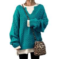 Suéteres de punto para mujer, jerséis sueltos de color sólido, tops de otoño e invierno - details 6