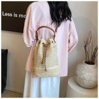 Bolso de paja tejido hueco, bolso de cubo, bolso de playa, bolso de hombro casual, bolso de moda, bolso de mujer - details 7
