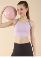 Sujetador deportivo de una pieza con bloques de Color para mujer, sujetador de Yoga para correr de alta intensidad a prueba de golpes, chaleco de Fitness adelgazante de alta elasticidad - details 19