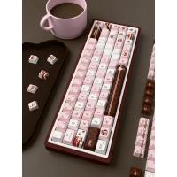 Teclas temáticas de pastel de chocolate PIWIJOY, 146 teclas rosas, perfil de cereza, PBT duradero. Con diseños artísticos, compatible con mecánico - details 5