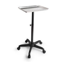 Bandeja de aluminio con ruedas para salón de belleza, carro para tatuaje, altura ajustable, 70-110CM, Blateado - details 0