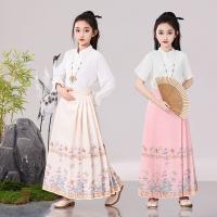 Nuevo Conjunto Hanfu para niña, falda con cara de caballo rosa estampada diaria de estilo chino - details 1