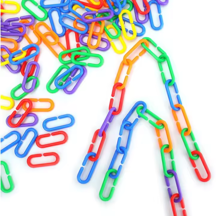 Excitante Juguete de Aprendizaje con Enlaces de Cadena C-Clip 1000 Piezas de Plástico en Forma de Arcoiris para Clase de Estar y Jardín de Infantes - 1