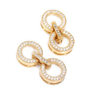 Conector de Estrella Redondo de Brasso y Zirconio de 18K Oro Accesorios de Joyería DIY para Collares y Pulseras Hecho en China - details 9