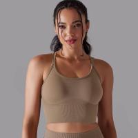 Sujetador de yoga sin costuras para mujer, sujetador deportivo cruzado de alto impacto, a prueba de golpes, top corto, transpirable, antisudor - details 16