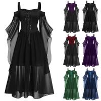 Vestido De Mujer Talla Grande Hombros Descubiertos Con Alas De Mariposa Estilo Gótico Para Halloween Vestido Elegante De Cintura Media Polyester - details 0
