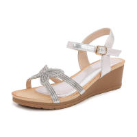 Sandalia 2025 Nuevas sandalias de moda con diamantes de agua Zapatos de mujer con tacón inclinado y parte inferior gruesa - details 2