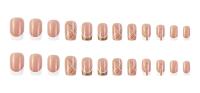 Uñas postizas cuadradas cortas con pegamento, uñas postizas con purpurina francesa, juego de uñas de diseño de Ballet, 24 piezas - details 3