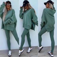 2025 nueva primavera ropa de mujer Leggings casuales europeos y americanos Conjunto de suéter suelto Conjunto de dos piezas - details 19