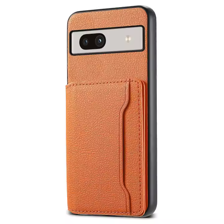 Para Google Pixel 7a Funda con ranuras para tarjetas Funda anticaída con textura de piel de becerro para teléfono - 1