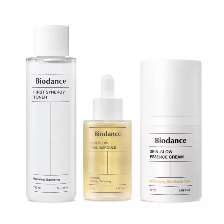 Biodance Basic Skincare Signature Set, crema de esencia Vital Ampoule Skin Glow (50 ml) + primer tónico de sinergia (100 ml), intensivo - 1